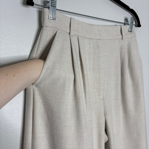 Abercrombie & Fitch Sloane Tailored Wide Leg Dress Pants In Ivory Size 26/2 - Picture 6 of 10